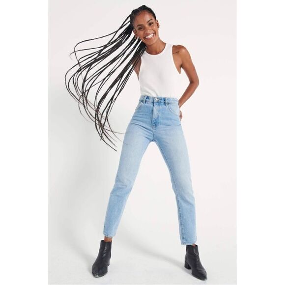 NWT ROLLA'S X SOFIA RICHIE Dusters High Rise Slim Straight Jeans in Old Stone - Picture 5 of 16